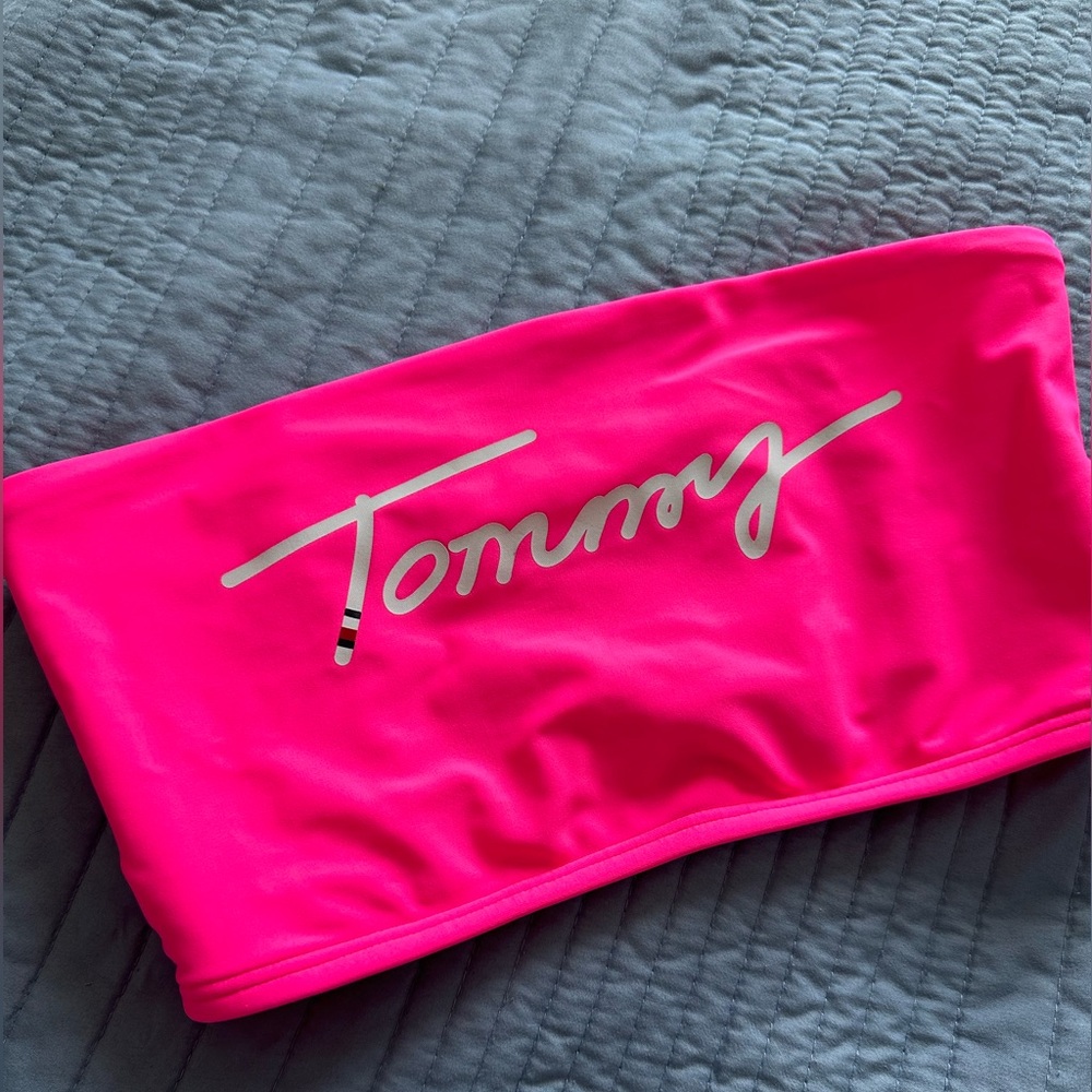 TOMMY HILFIGER strapless pink bikini top size S